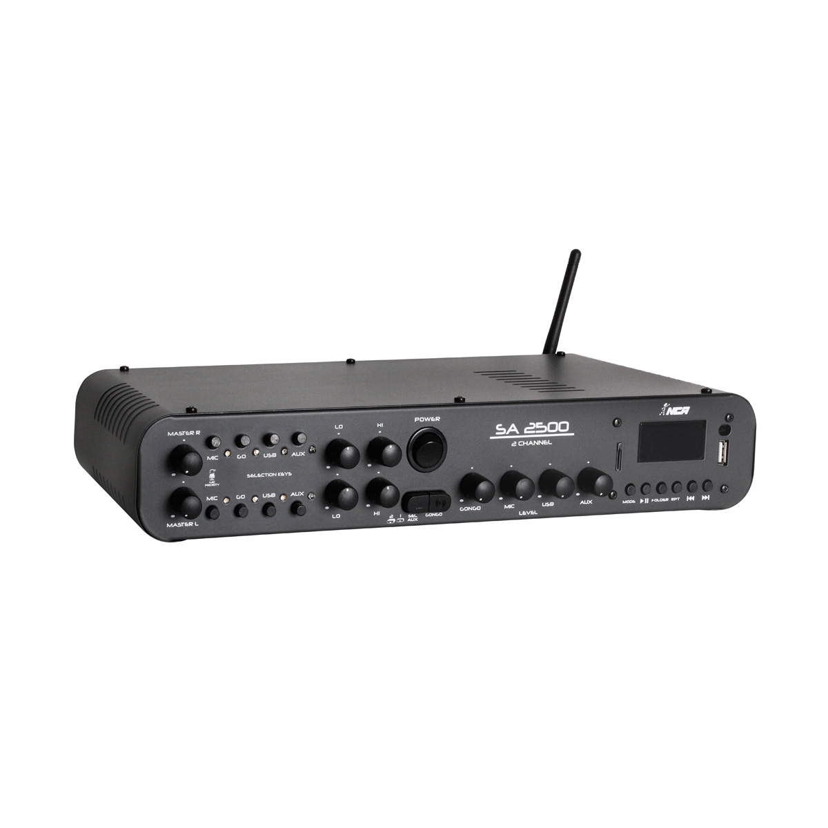 Amplificador de Som Ambiente SA 2500 com 2 canais USB/ FM Bluetooth -NCA 