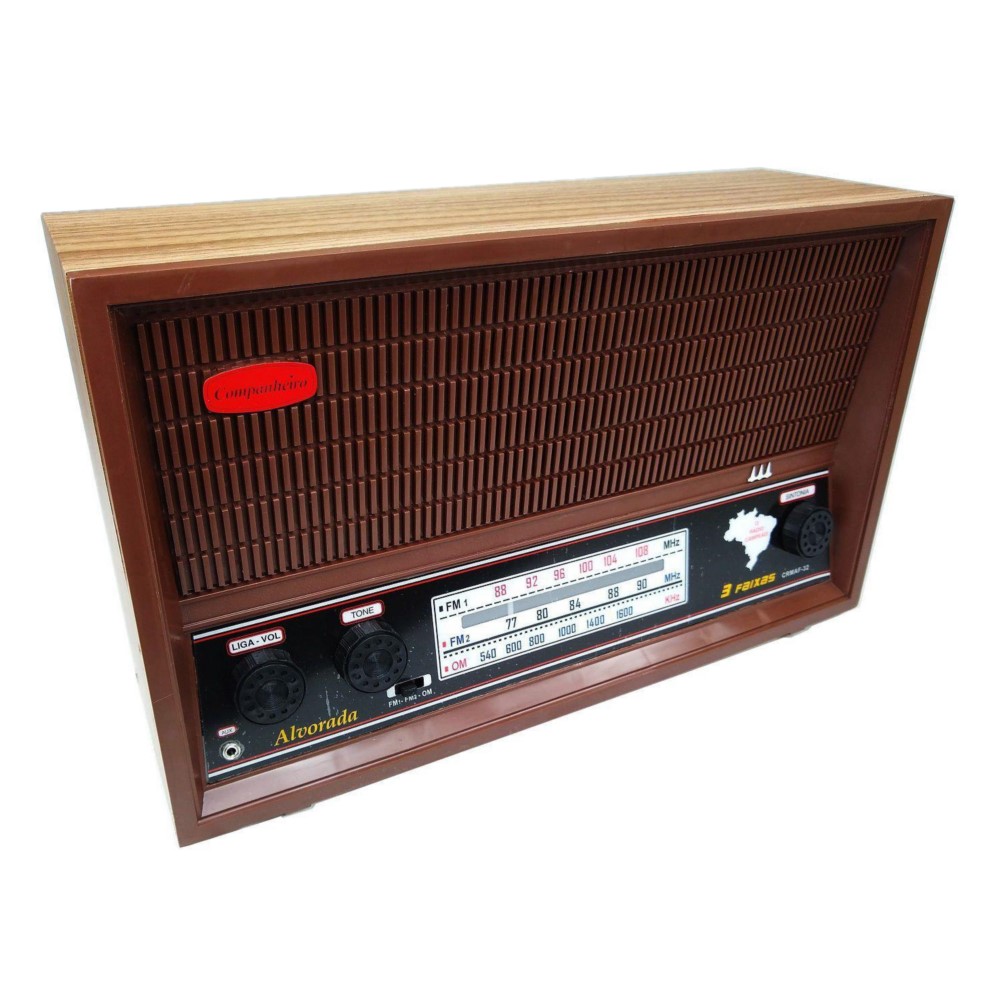 Rádio Alvorada CRMAF-32M 3 Faixas AM/FM/FMW Marrom - COMPANHEIRO